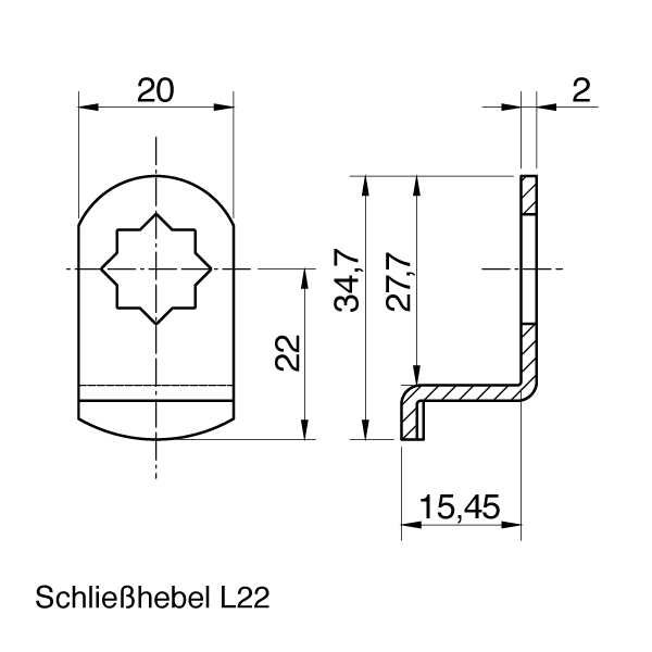 ABUS Schlie&szlig;hebel L22 (Standard)