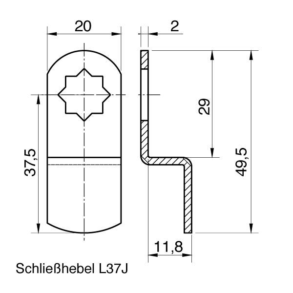 ABUS Schlie&szlig;hebel L37J