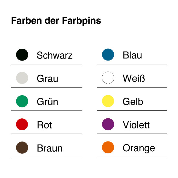 IKON Farben der Farbpins