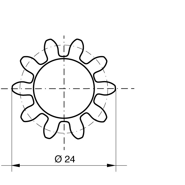 ISEO 10 Zähne Ø 24