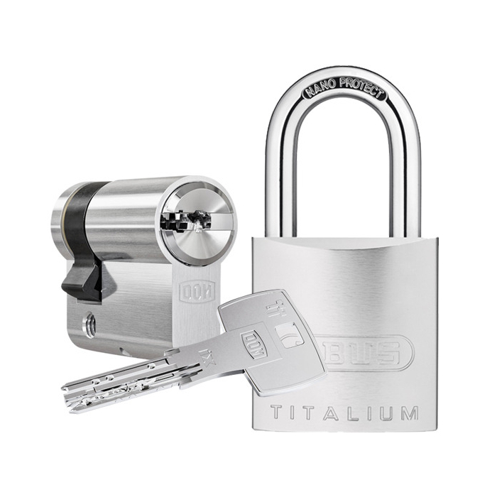 DOM ix Teco® (7TE) Halbzylinder + ABUS Vorhangschloss 86TI/45 